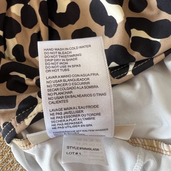Michael Kors Cheetah Print One Piece Lace-up Swimsuit Size 10 - Picture 9 of 10